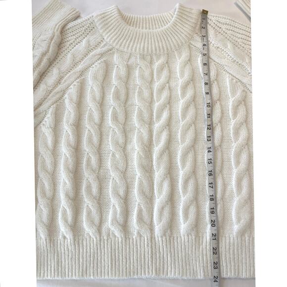 Free Assembly Cable Knit Sweater Womens Size 2XL Ivory Fisherman Chunky Soft - Picture 11 of 14